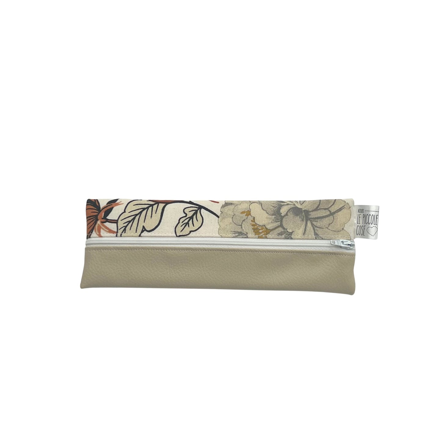 Astuccio in Ecopelle e Canvas Stampato - Alma beige