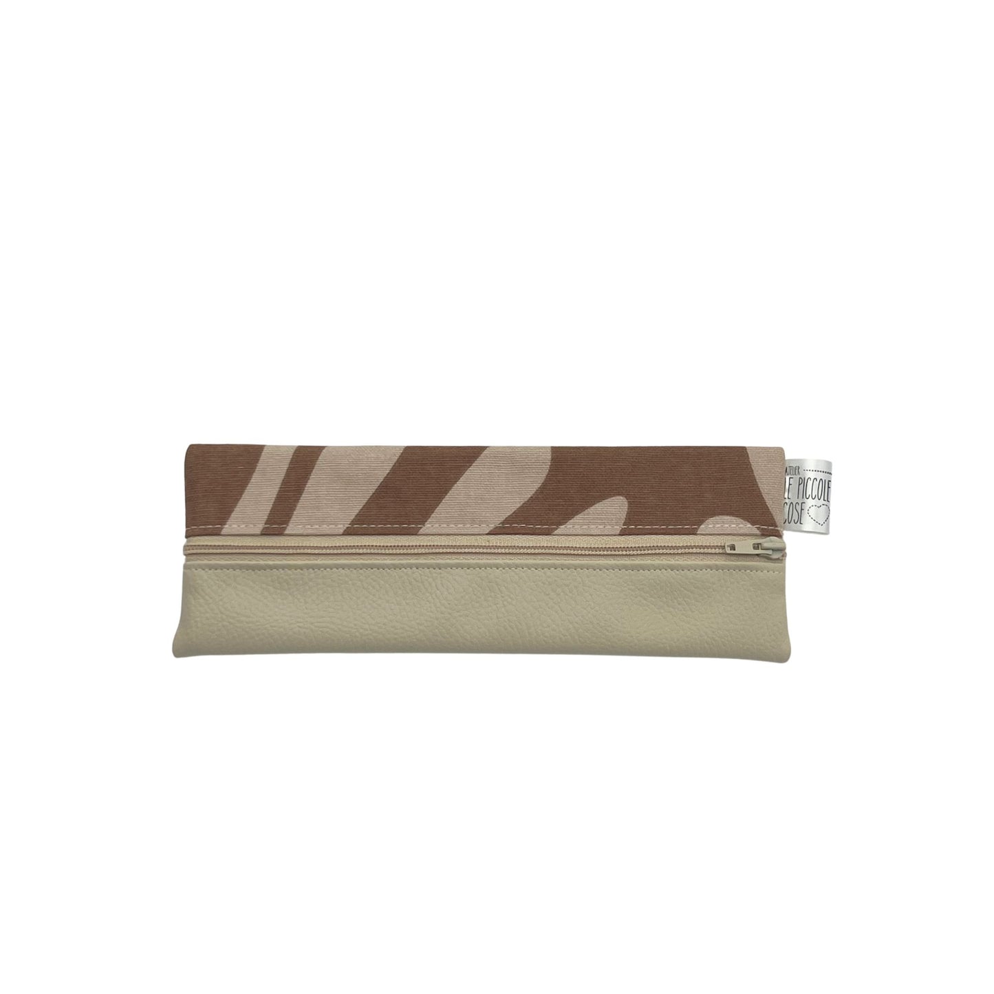 Astuccio in Ecopelle e Canvas Stampato - Dafne beige