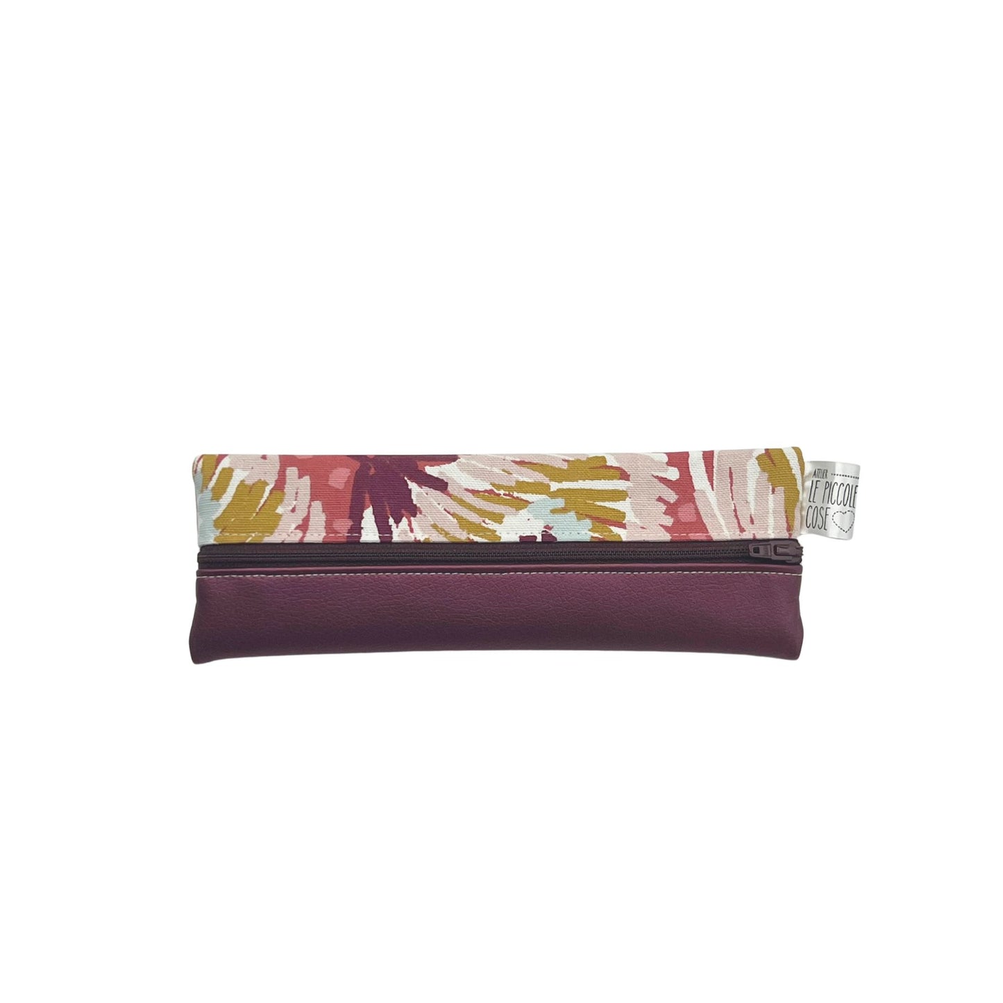 Astuccio in Ecopelle e Canvas Stampato - Vera bordeaux