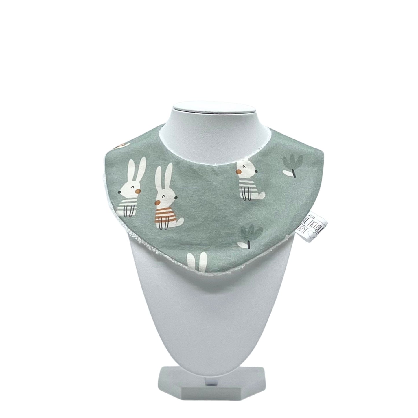 Bavaglino in cotone stampato e spugna di bambù - Coniglio Cornelio