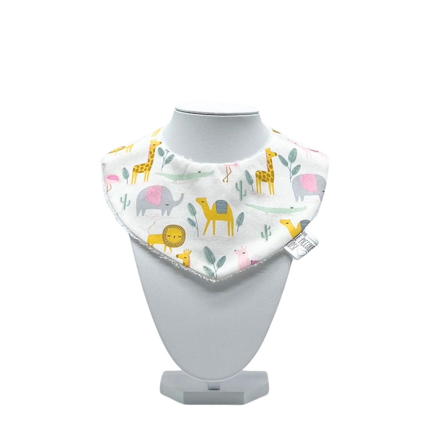 Bavaglino in cotone stampato e spugna di bambù - Savana