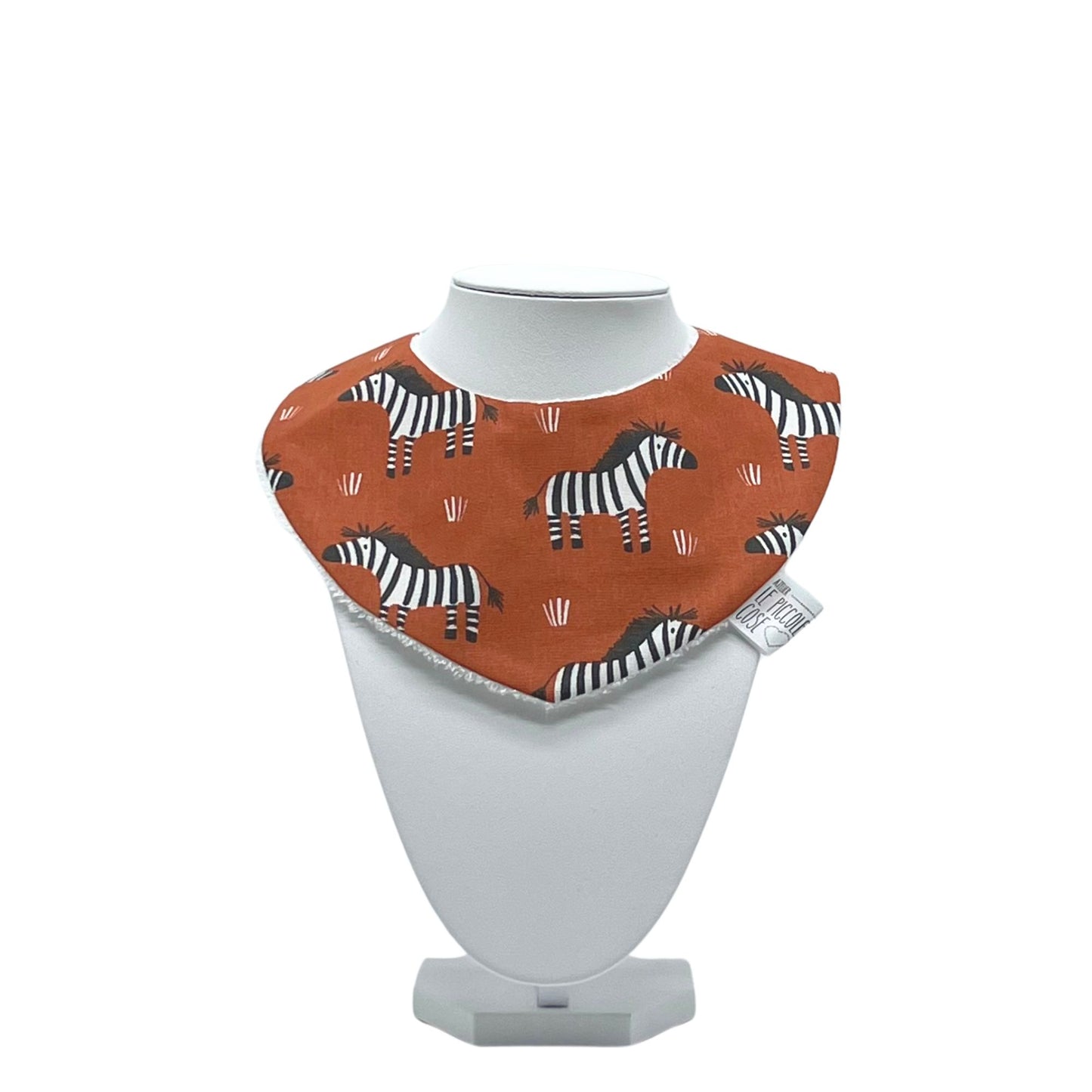 Bavaglino in cotone stampato e spugna di bambù - Zebre