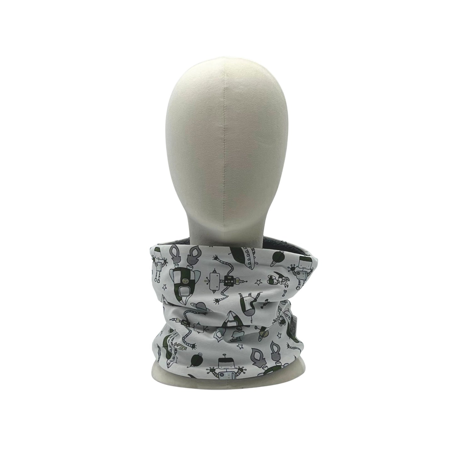 Scaldacollo bambino in Jersey Stampato - Robot