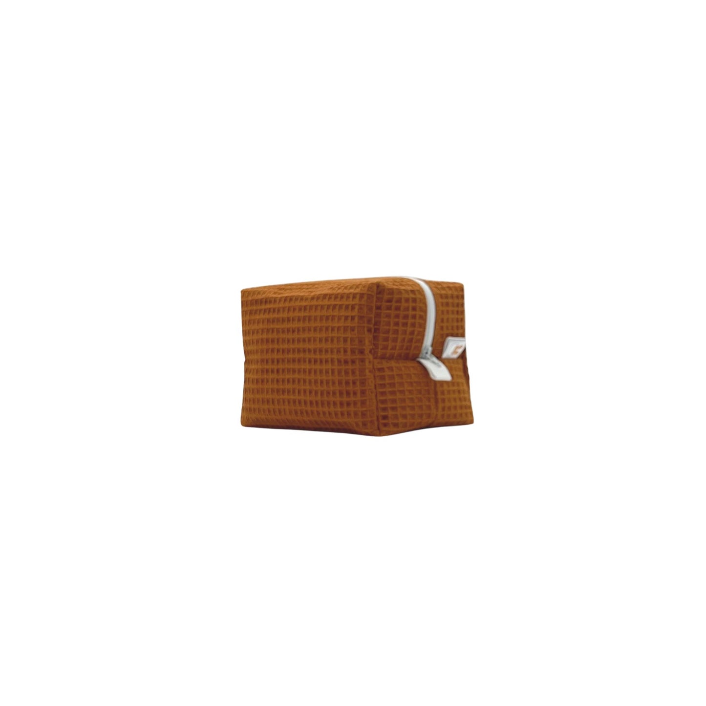 Trousse beauty in cotone nido d'ape - Cognac