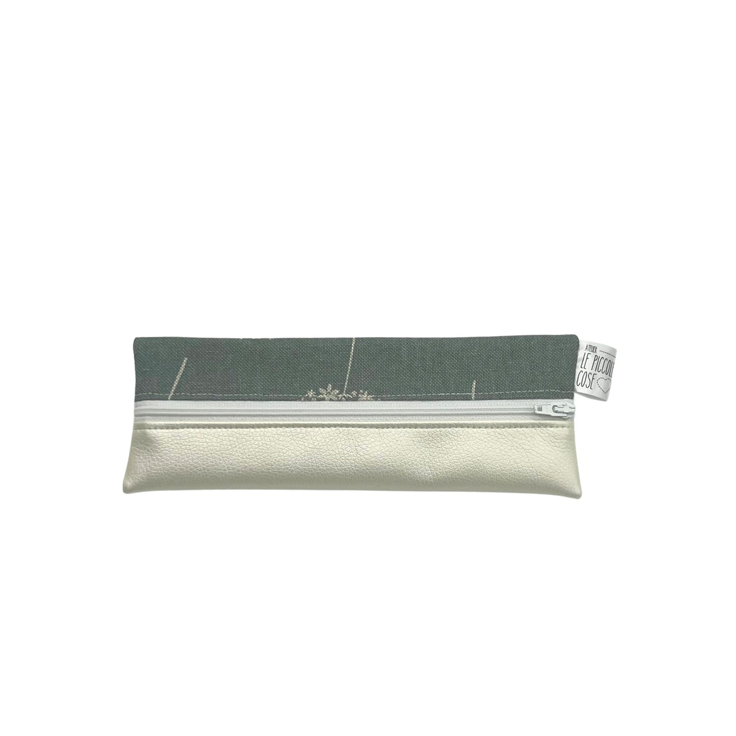 Astuccio in Ecopelle e Canvas Stampato - Dalila bianco perlato