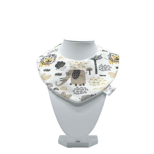 Bavaglino in cotone stampato e spugna di bambù - Africa bianco