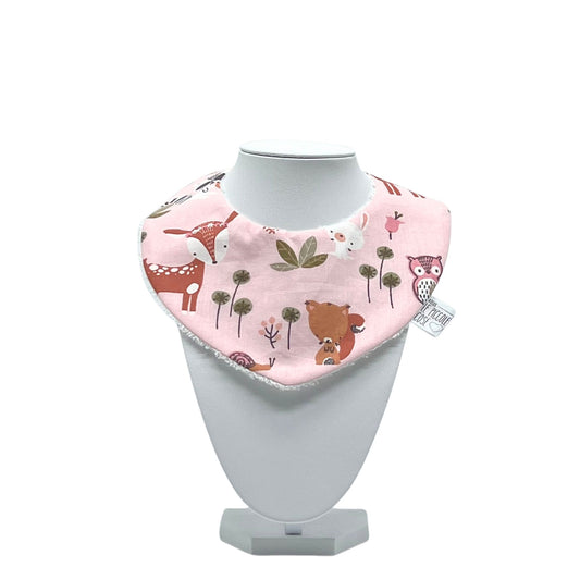 Bavaglino in cotone stampato e spugna di bambù - Amici animali