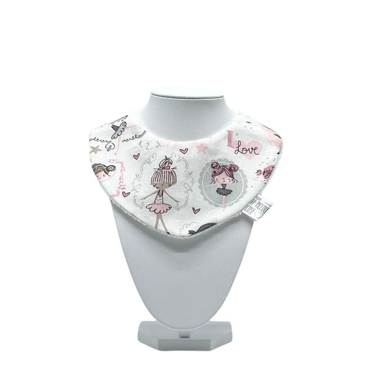 Bavaglino in cotone stampato e spugna di bambù - Ballerine