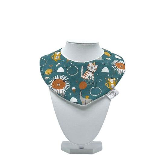 Bavaglino in cotone stampato e spugna di bambù - Circo