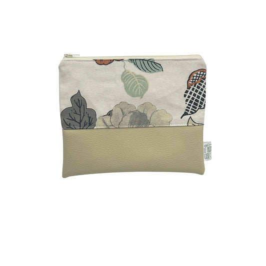 Pochette in Ecopelle e Canvas Stampato - Alma beige