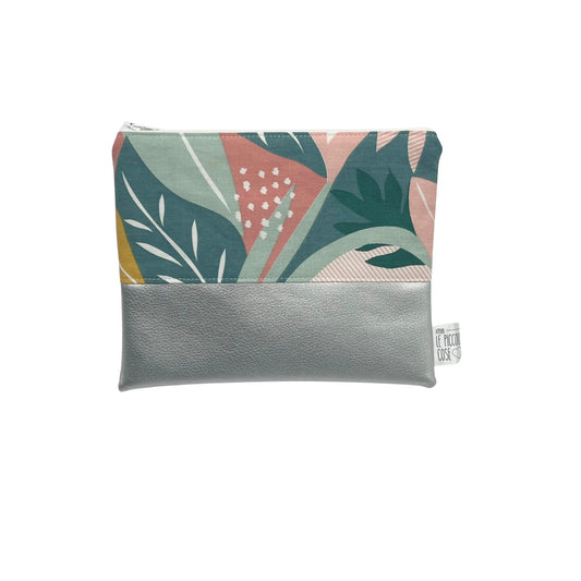 Pochette in Ecopelle e Canvas Stampato - Isotta argento