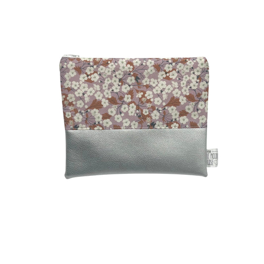 Pochette in Ecopelle e Canvas Stampato - Rhea argento