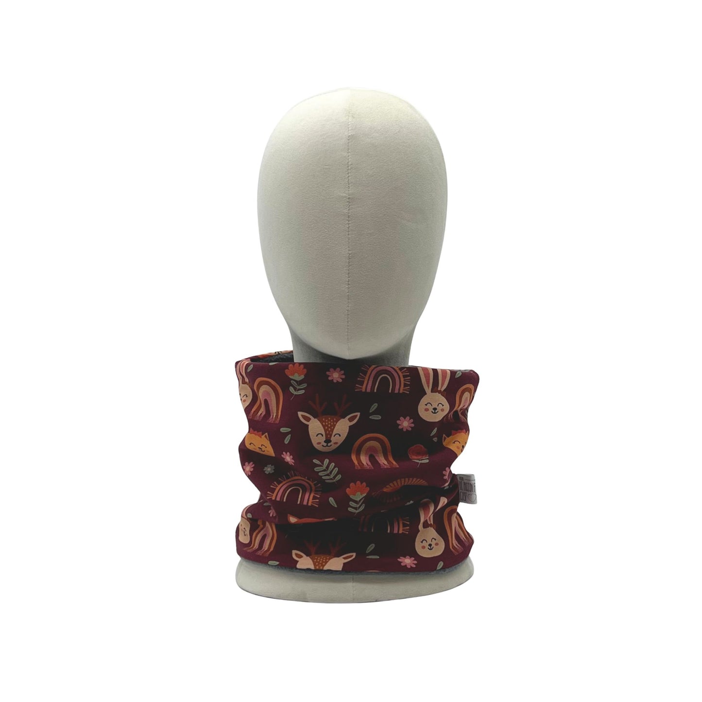 Scaldacollo bambino in Jersey Stampato - Arcobaleni bordeaux