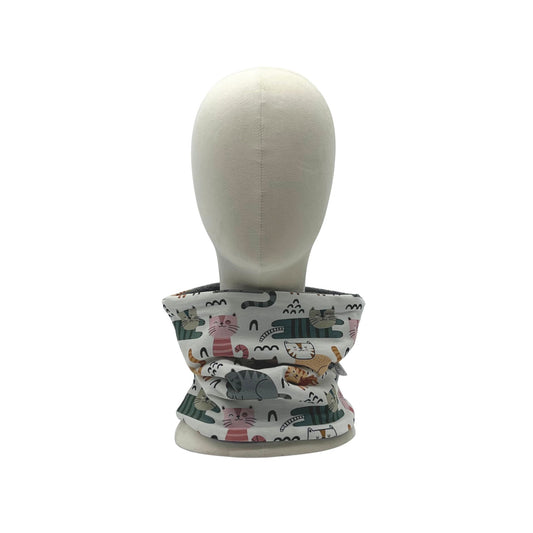 Scaldacollo bambino in Jersey Stampato - Gatti