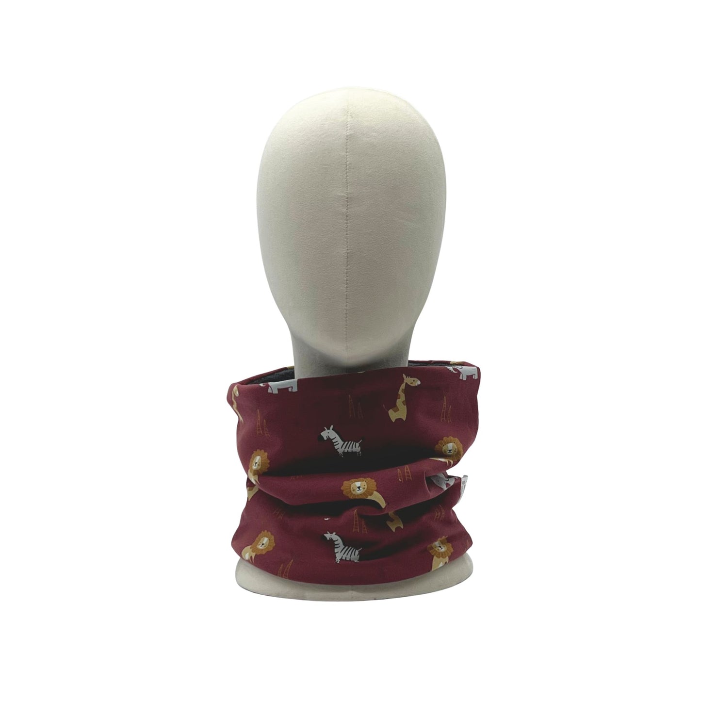 Scaldacollo bambino in Jersey Stampato - Savana bordeaux