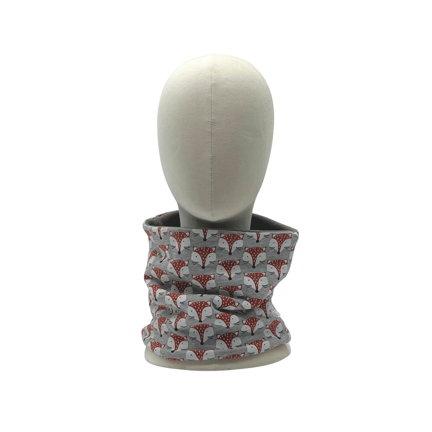Scaldacollo bambino in Jersey Stampato - Volpi grigio