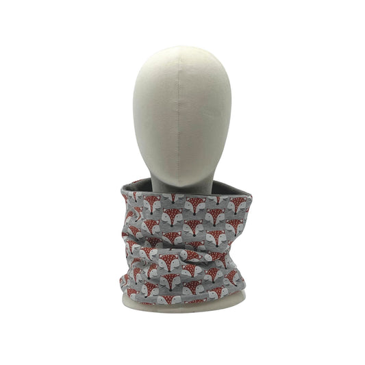 Scaldacollo bambino in Jersey Stampato - Volpi grigio